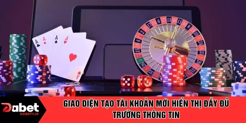 Giao diện tạo tài khoản mới hiển thị đầy đủ trường thông tin